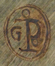 A monogram representing the harp wheel with which Saint Catherine of Alexandria was martyred, and also the emblem of the Order of Preachers.