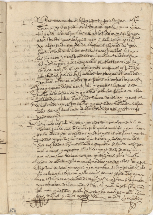 A page of the _Relación of Atlatlauhca_ manuscript.