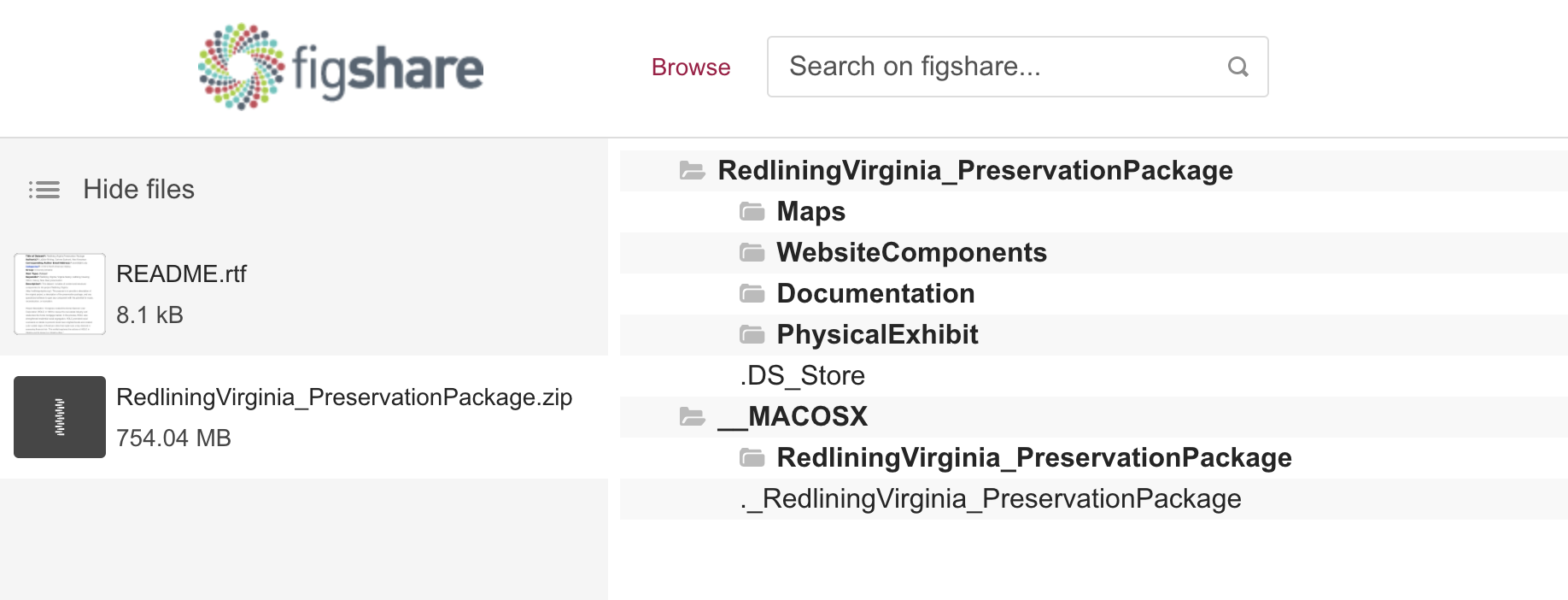 Figshare interface shown preserving access and data.