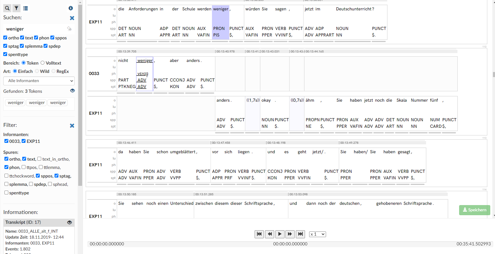 A screenshot showing the interface for annotation in closed settings.