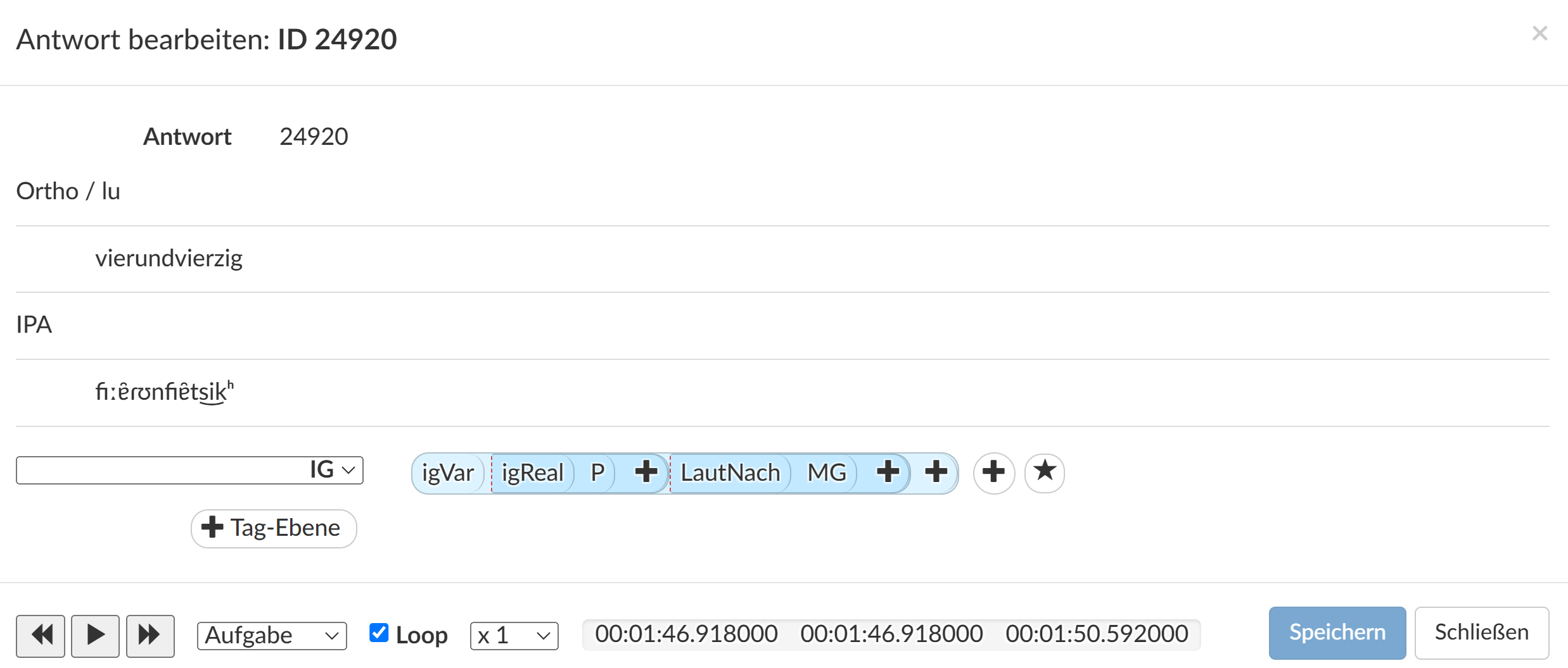 A screenshot showing the annotation of a specific word.