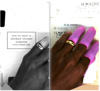 A composite of two hands each holding a book flat
