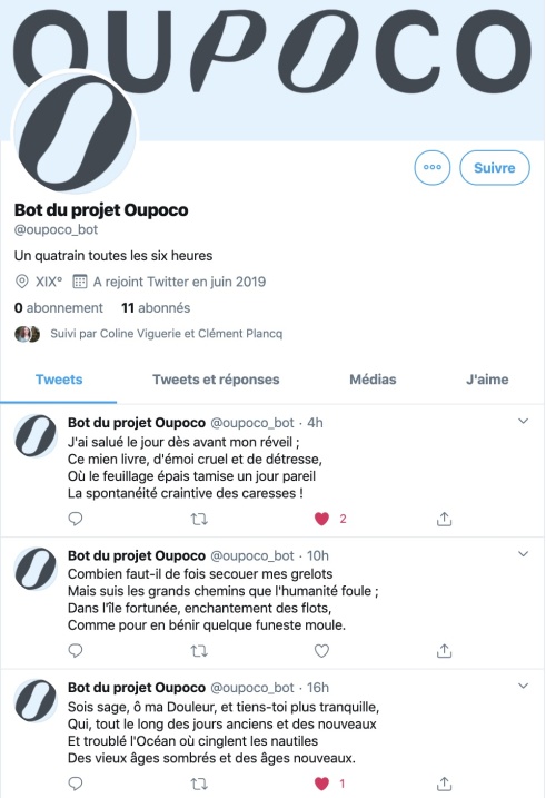Screenshot of a twitter profile showing regular posts